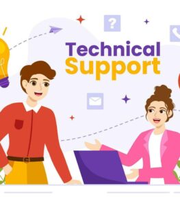 technical-support-system-illustration-with-software-development-customer-service-and-technology-help-in-flat-cartoon-hand-drawn-templates-vector
